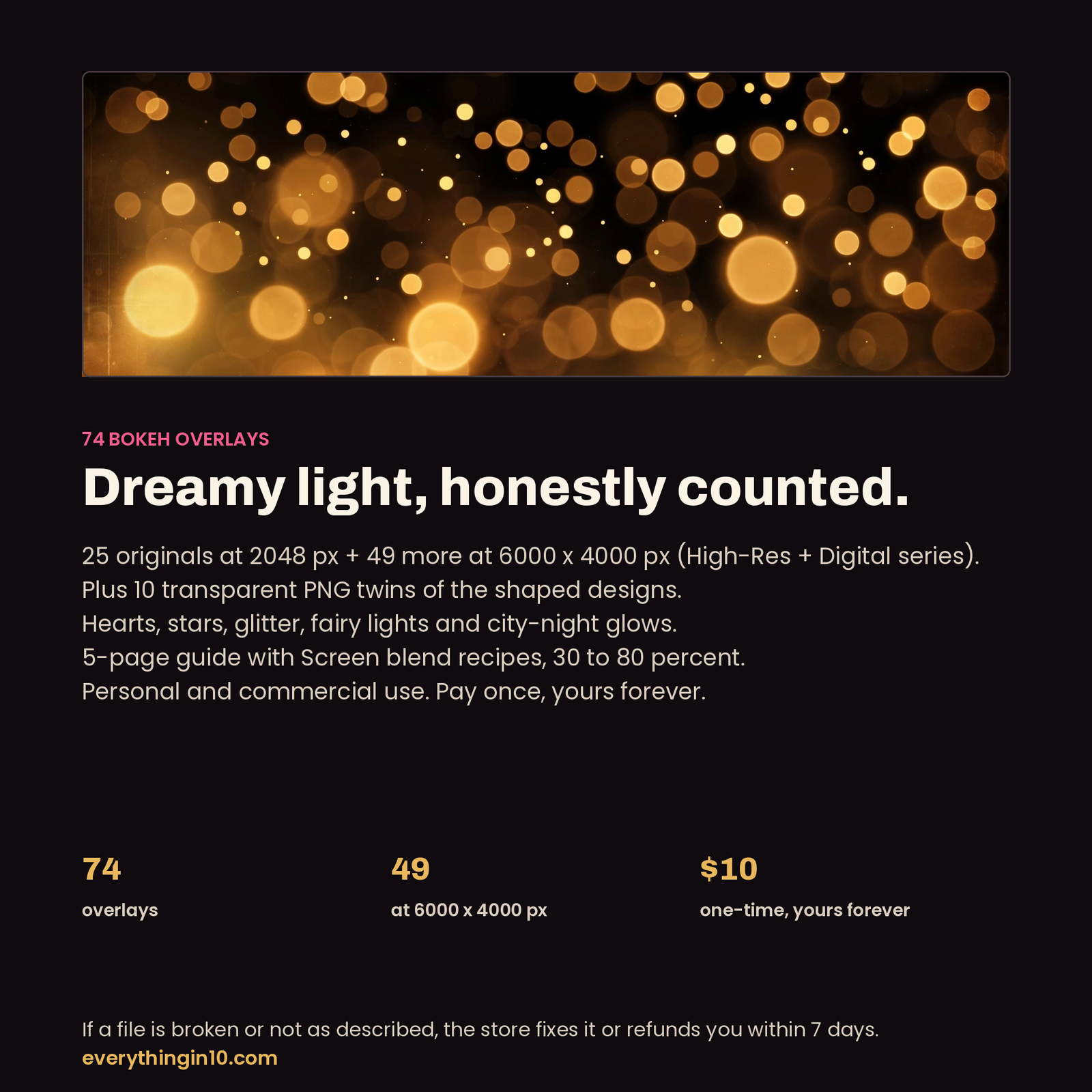 74 Bokeh Overlays | Dreamy Light Effects for Photos, screenshot 13