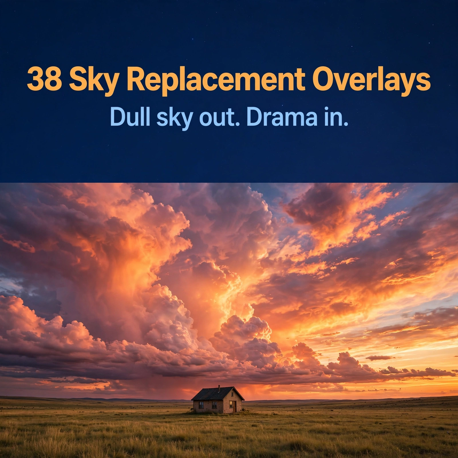 38 Sky Replacement Overlays | Premium Compositing Skies
