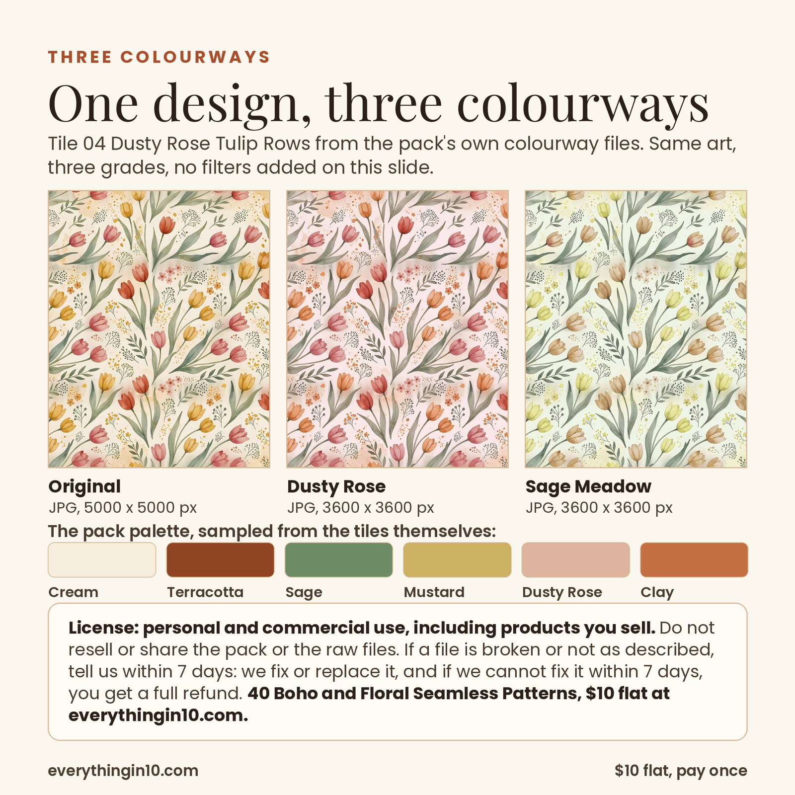 40 Boho & Floral Seamless Patterns | Premium Tileable Pattern Tiles, screenshot 12