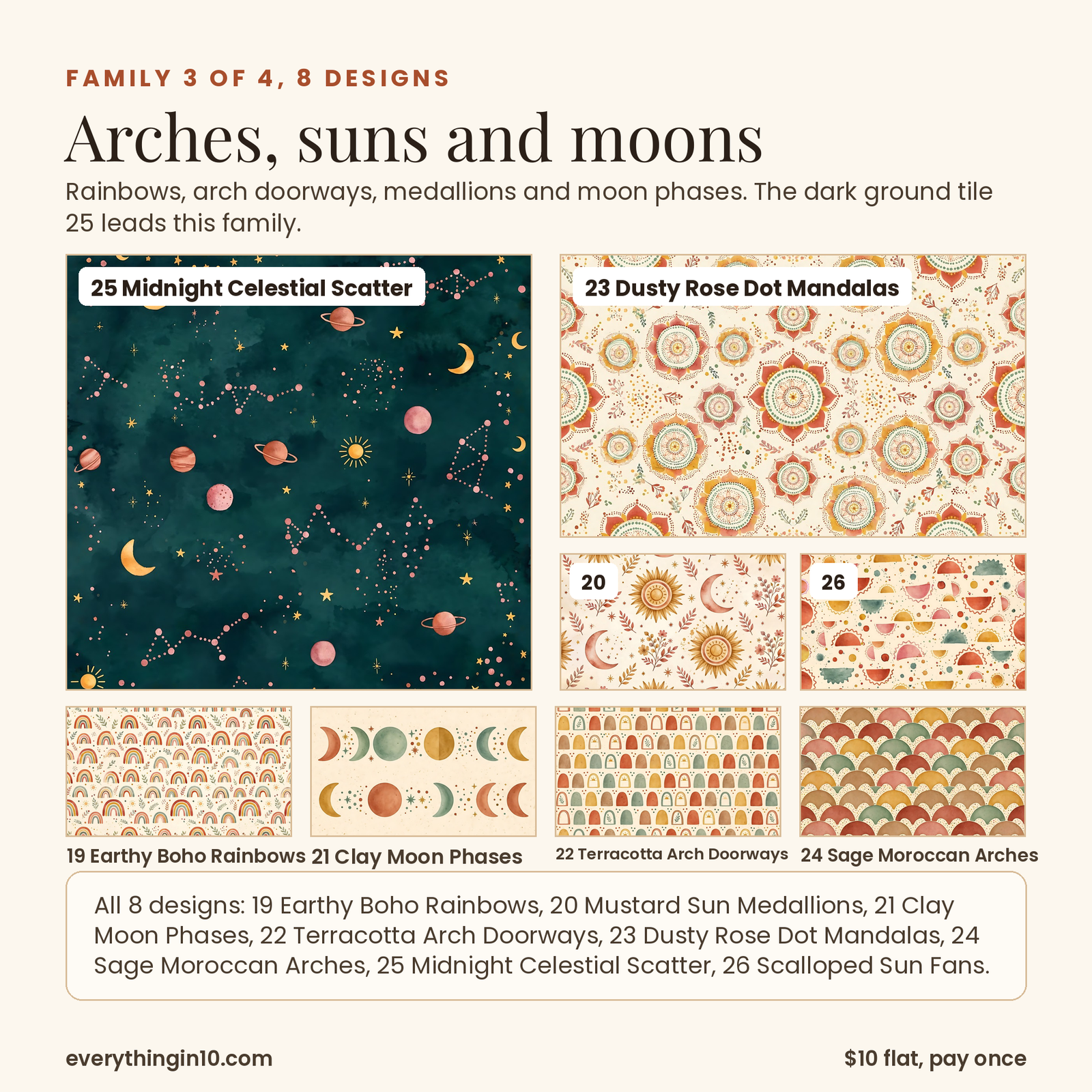 40 Boho & Floral Seamless Patterns | Premium Tileable Pattern Tiles, screenshot 6