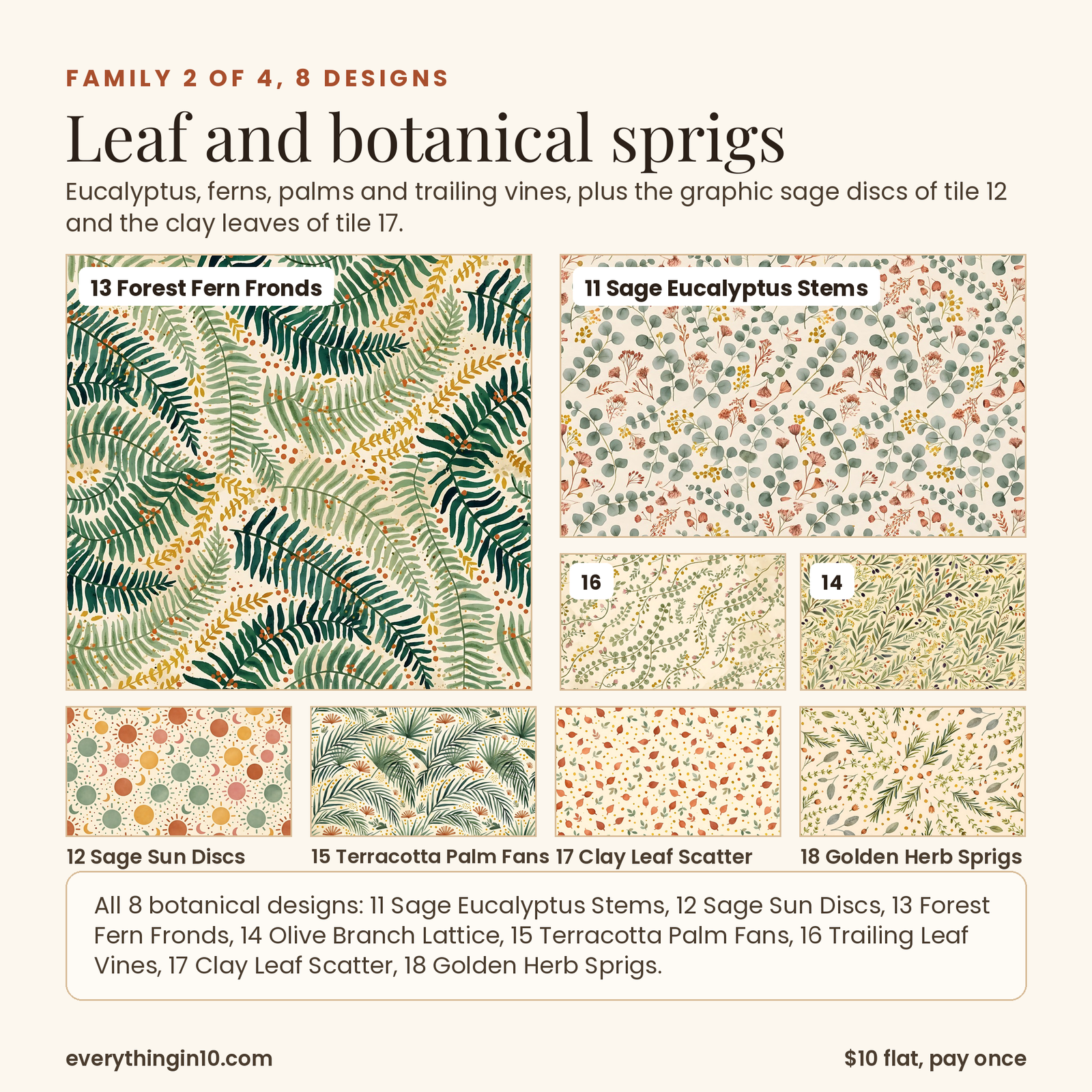 40 Boho & Floral Seamless Patterns | Premium Tileable Pattern Tiles, screenshot 5
