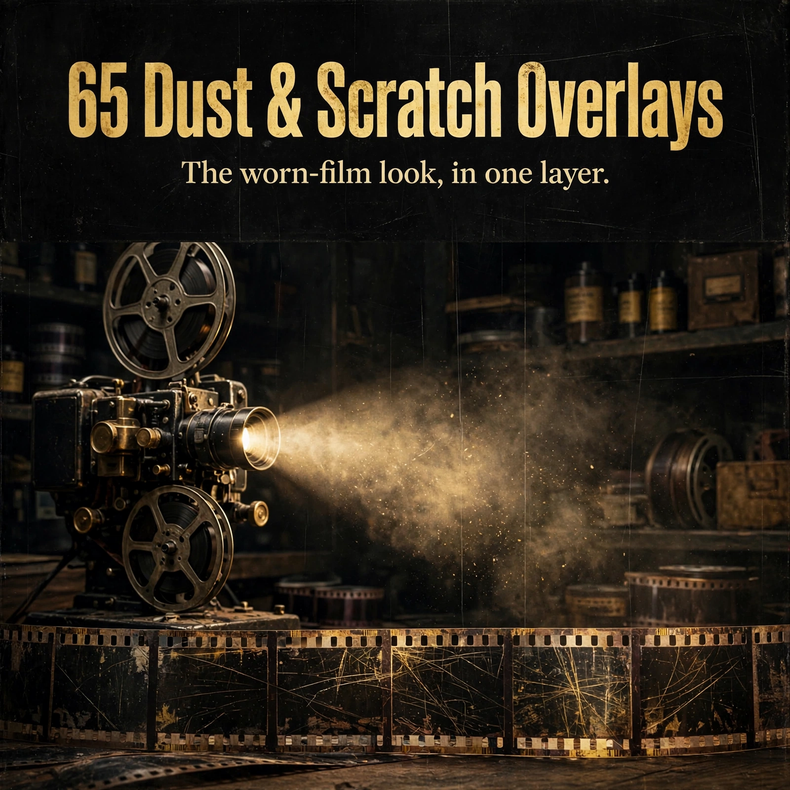 65 Dust & Scratch Overlays | Authentic Vintage Film Effects