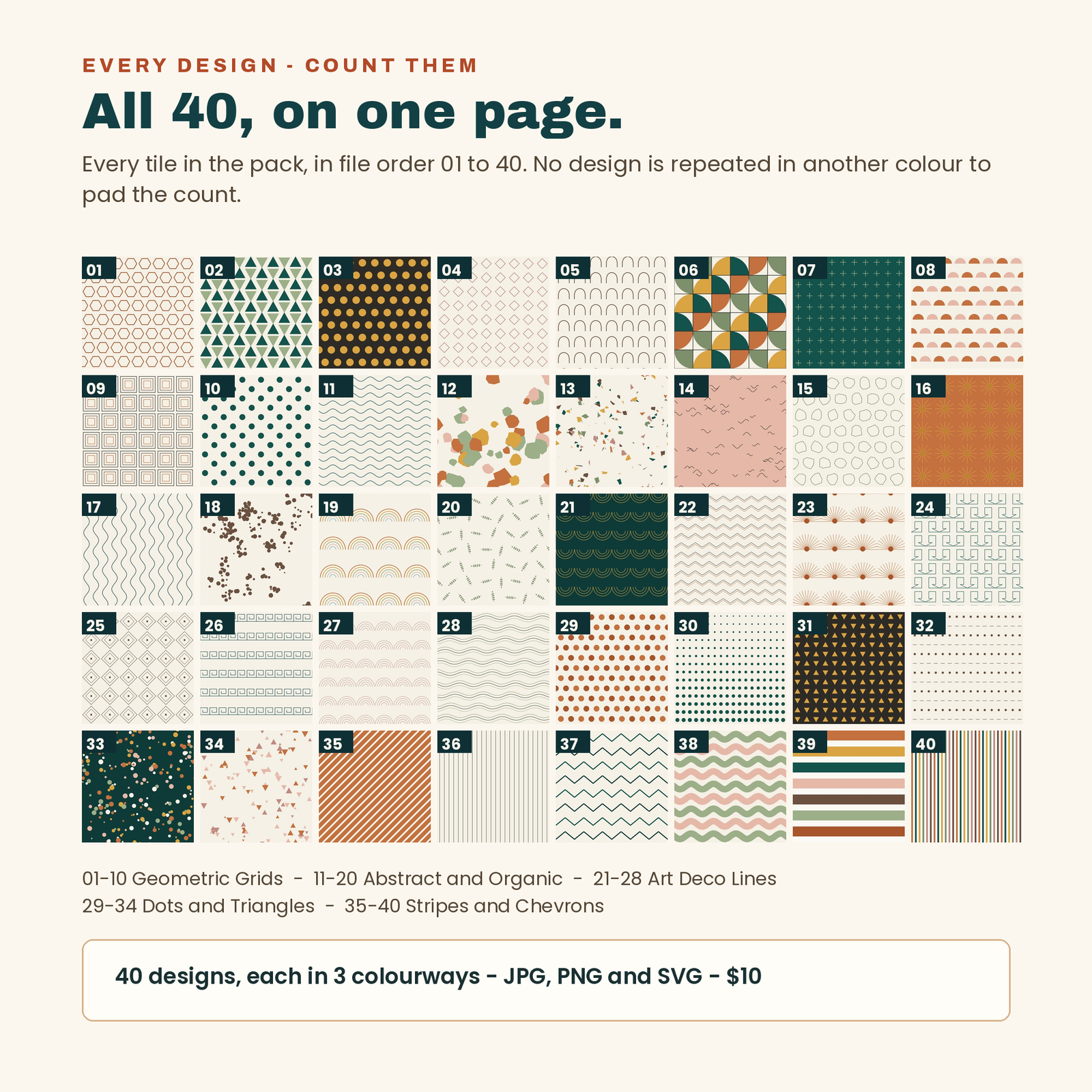 40 Seamless Patterns Vol. 2 | Premium Tileable Pattern Tiles, screenshot 2