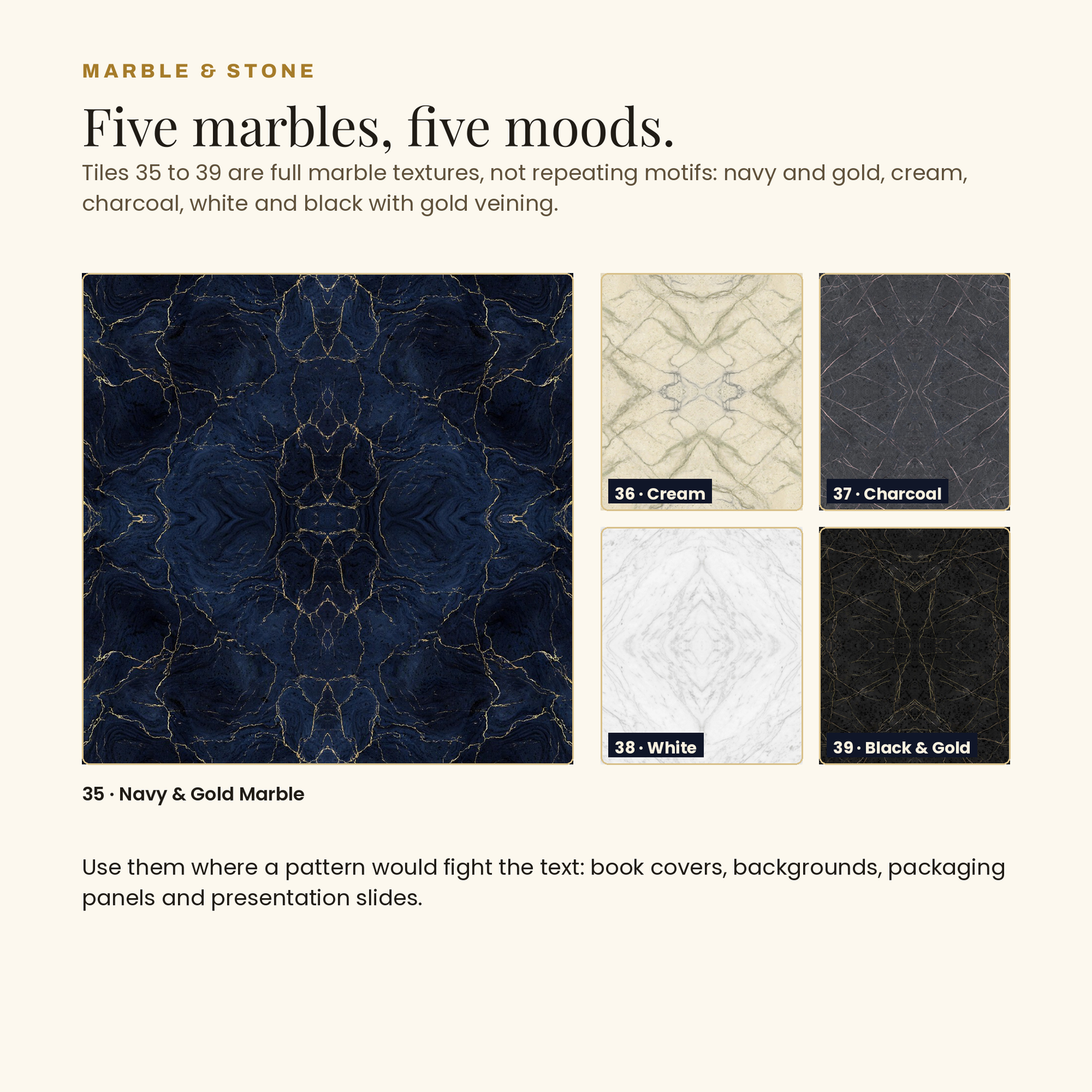 50 Seamless Luxury Patterns | Gold, Marble & Noir (5000px), screenshot 6