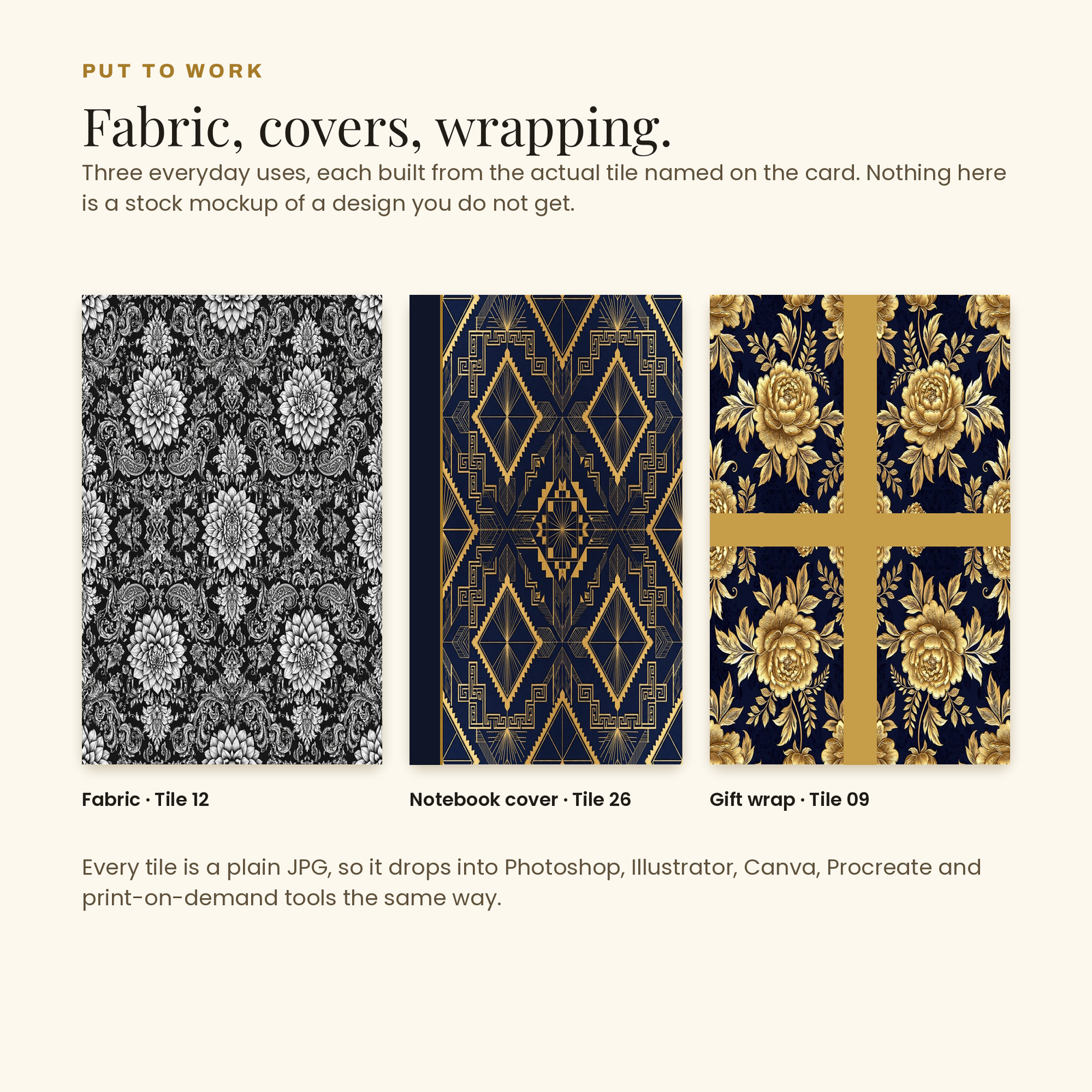 50 Seamless Luxury Patterns | Gold, Marble & Noir (5000px), screenshot 9