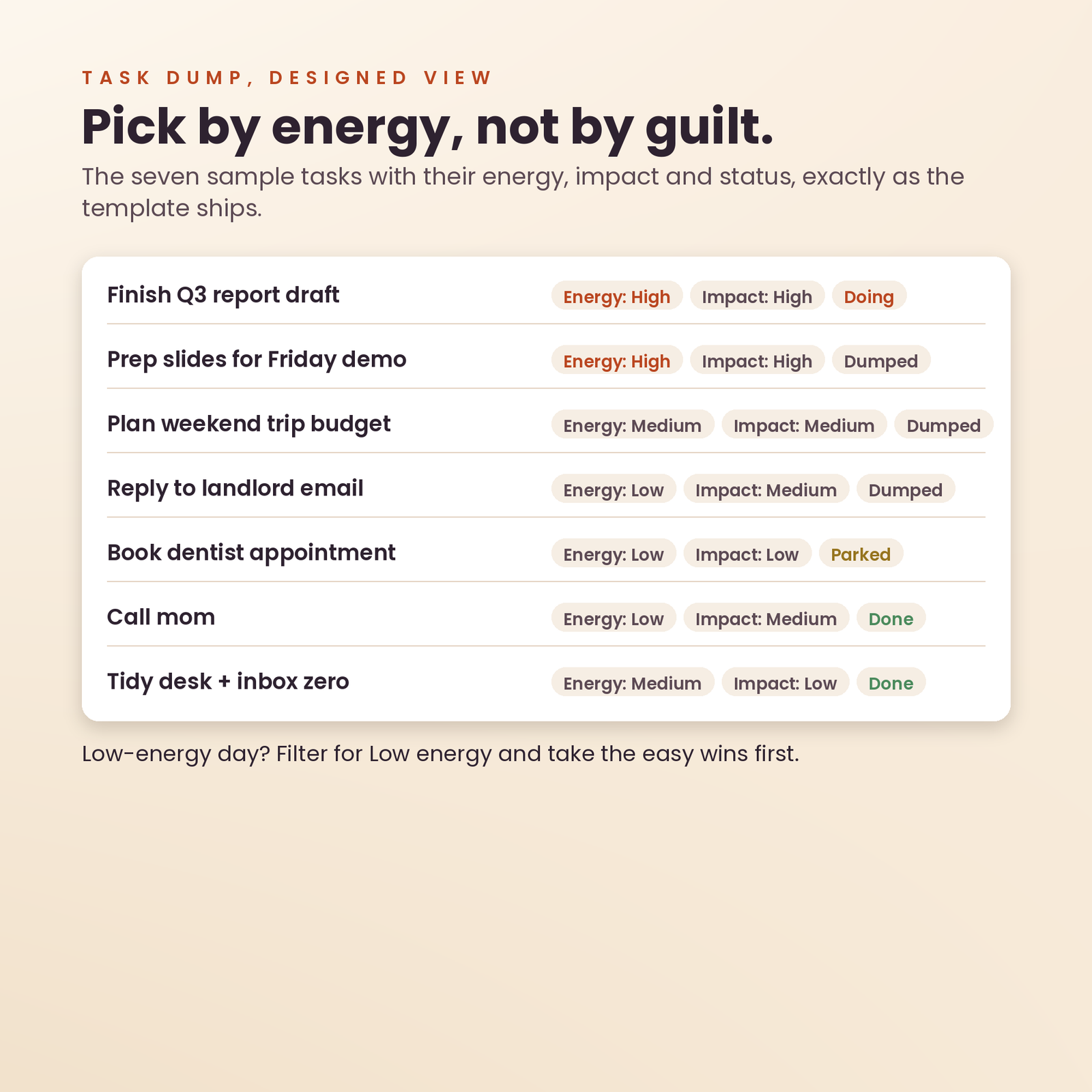 ADHD Focus OS | A Focus System Built for ADHD Brains in Notion, screenshot 4