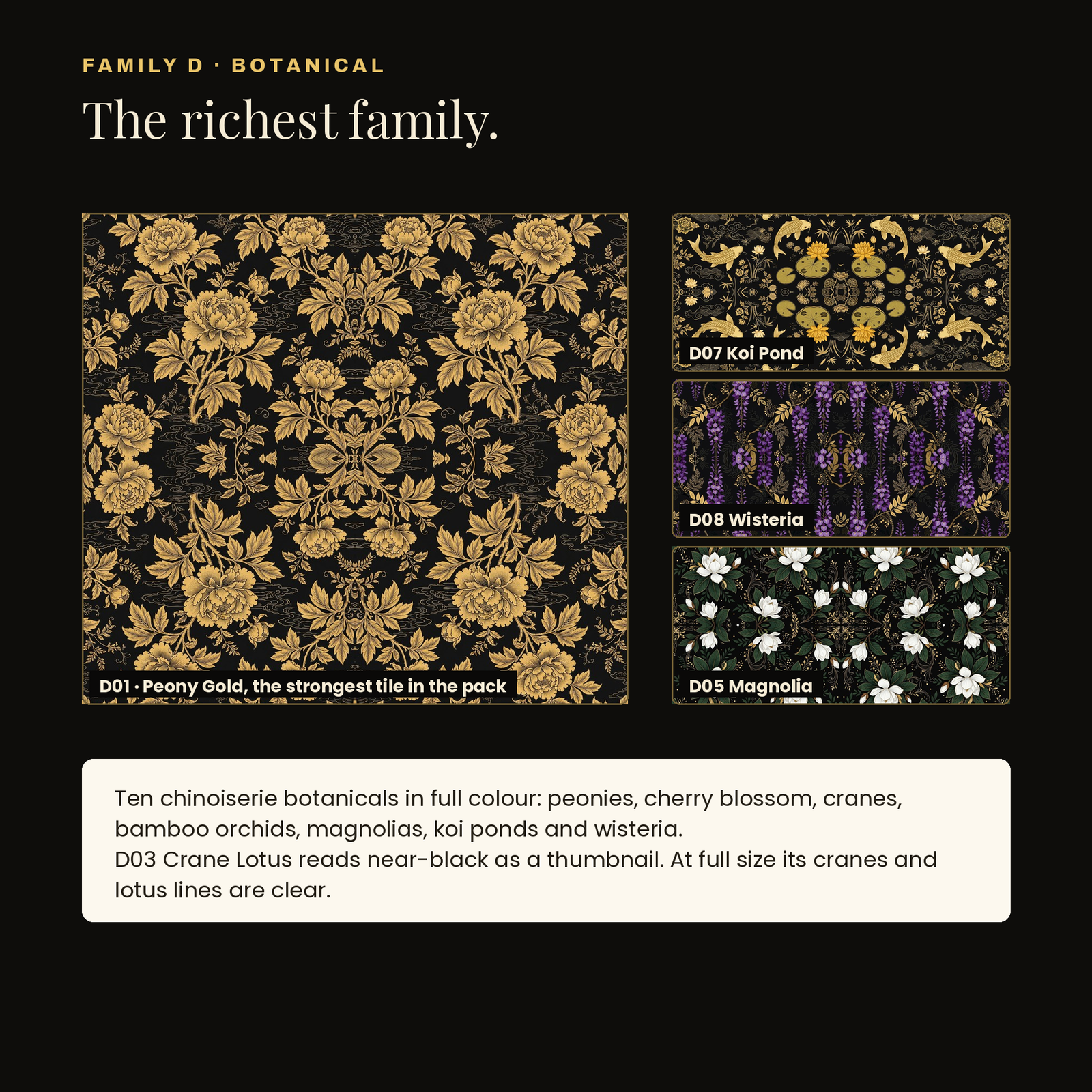 40 Dark Luxury Patterns | Seamless Black & Gold Tiles (5000px), screenshot 7
