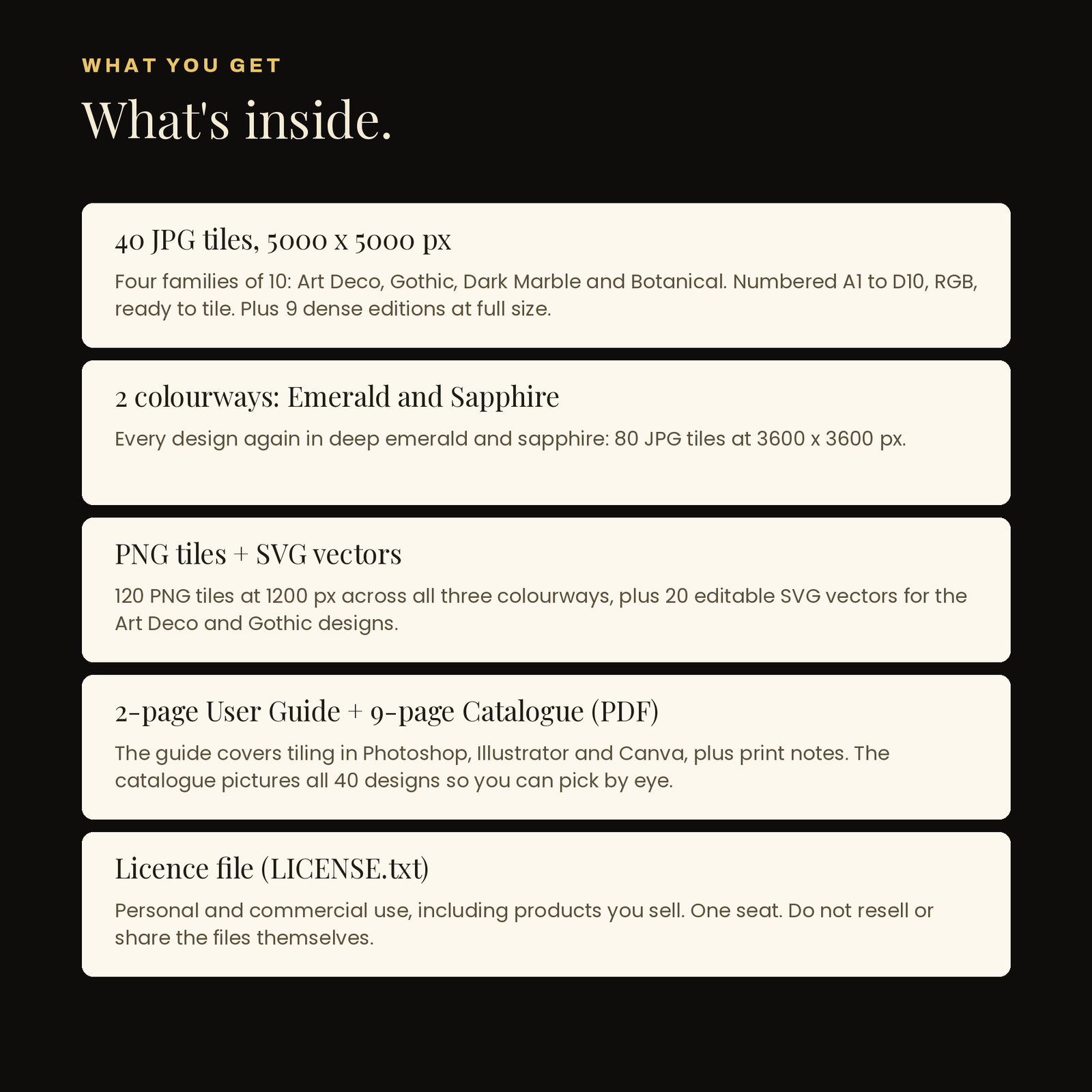 40 Dark Luxury Patterns | Seamless Black & Gold Tiles (5000px), screenshot 12