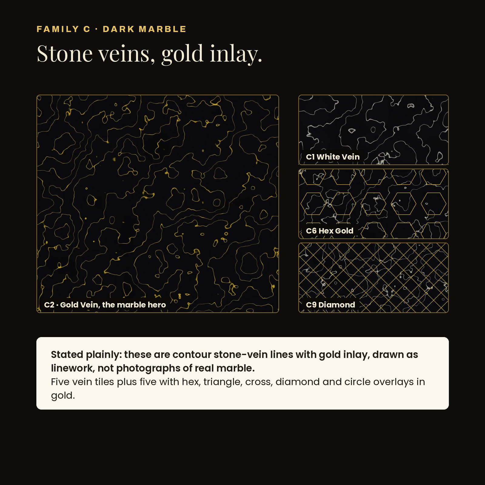 40 Dark Luxury Patterns | Seamless Black & Gold Tiles (5000px), screenshot 6