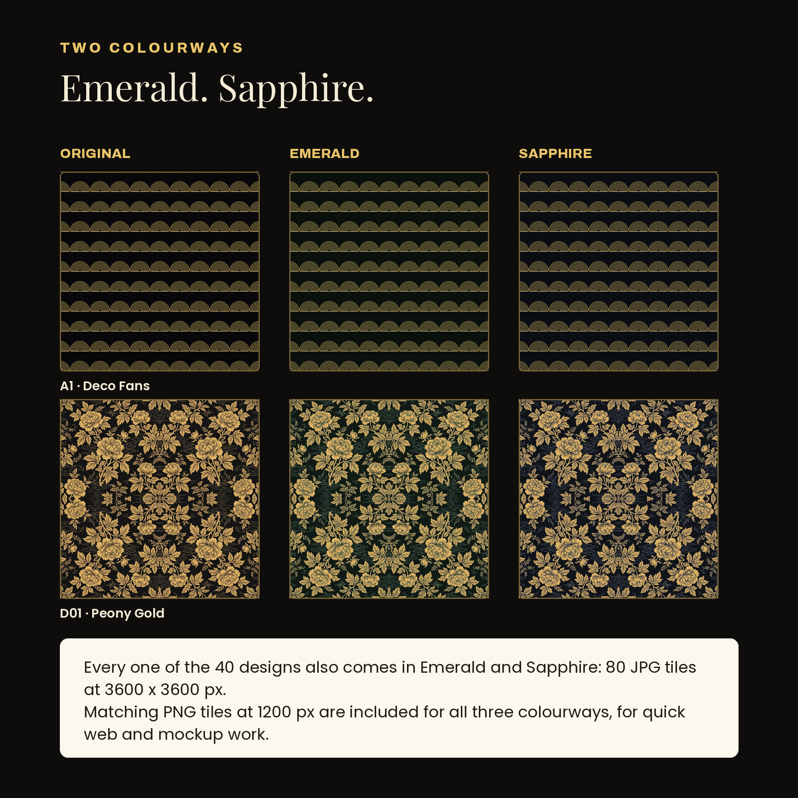 40 Dark Luxury Patterns | Seamless Black & Gold Tiles (5000px), screenshot 11