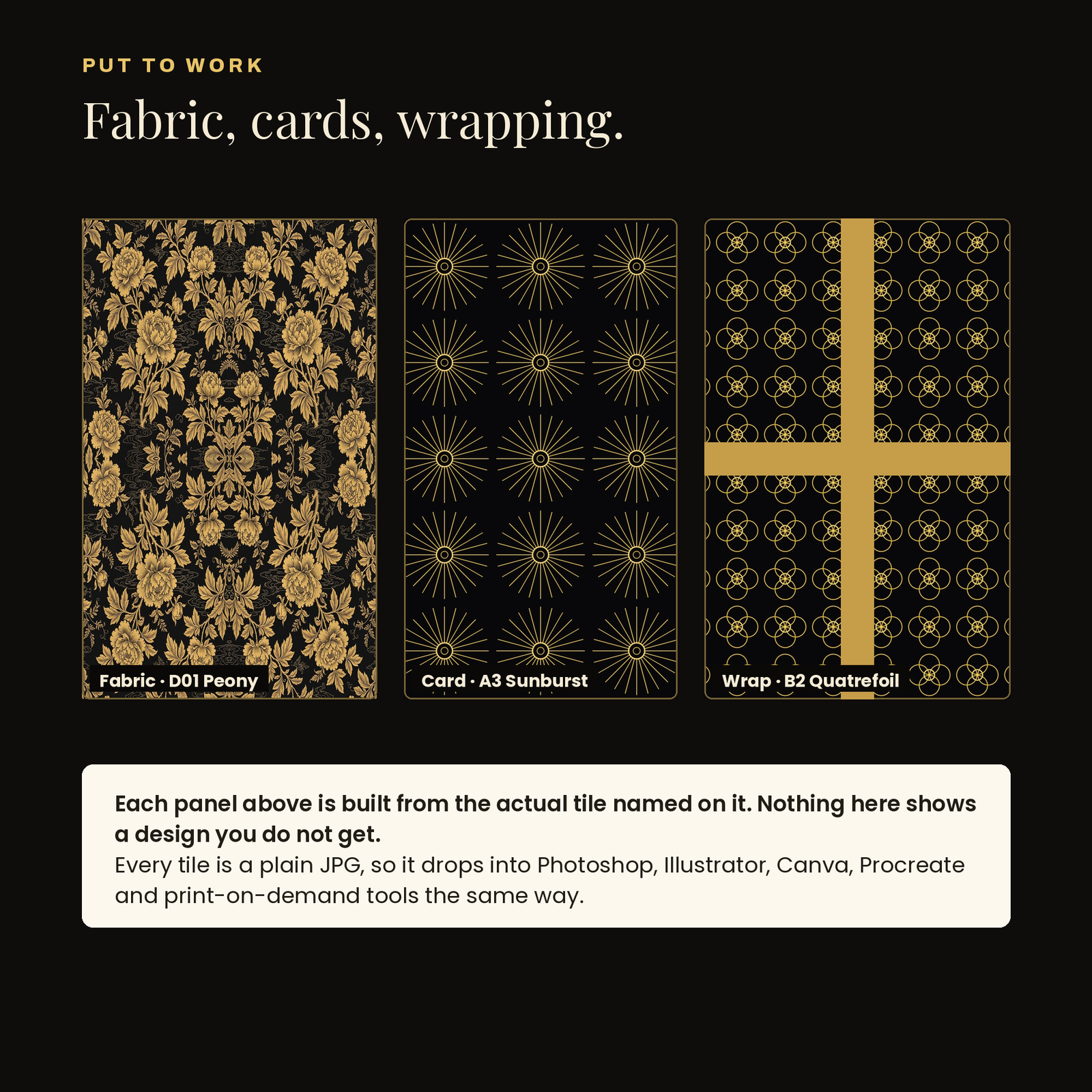 40 Dark Luxury Patterns | Seamless Black & Gold Tiles (5000px), screenshot 9