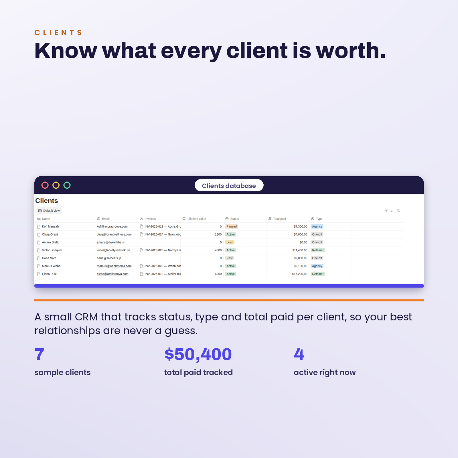 Freelancer Client OS | Run Your Freelance Business Like a Studio in Notion, screenshot 5