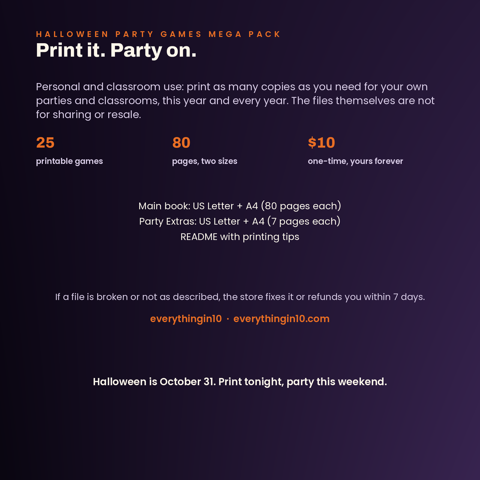 Halloween Party Games Mega Pack | 25 Printable Games (80 Pages, US Letter + A4), screenshot 12