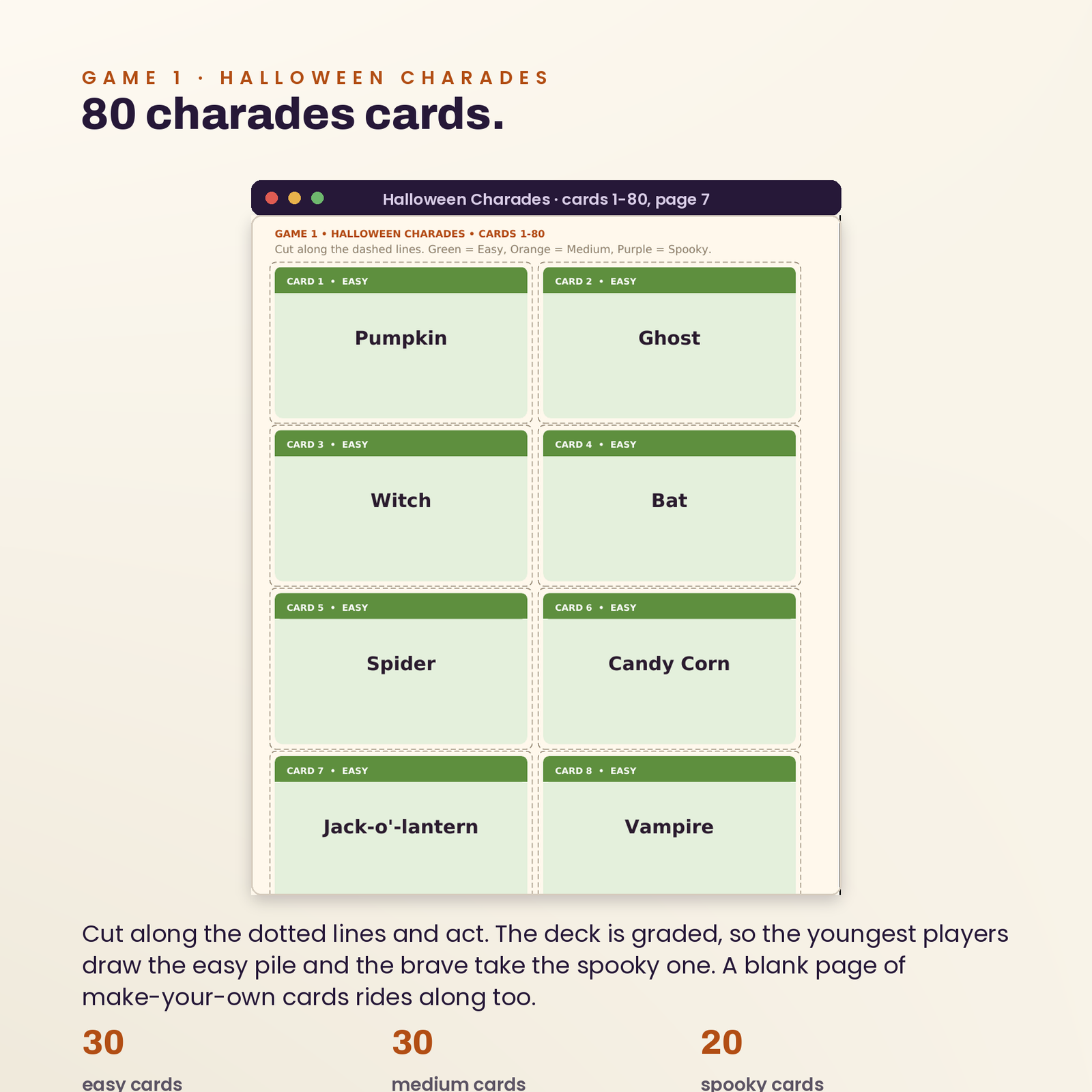 Halloween Party Games Mega Pack | 25 Printable Games (80 Pages, US Letter + A4), screenshot 7