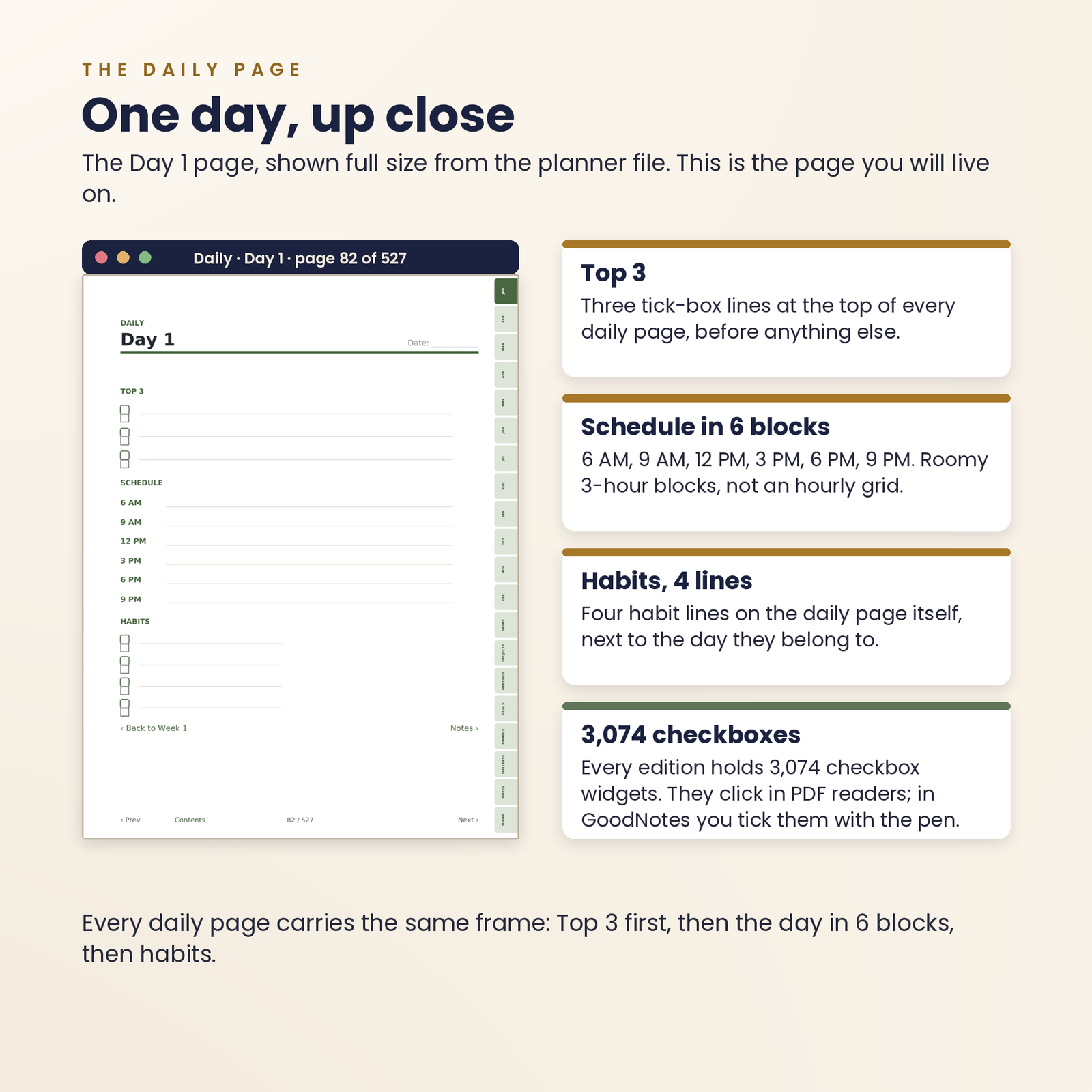 Hyperlinked Digital Planner for GoodNotes | 527 Pages, 4 Colorways, screenshot 3