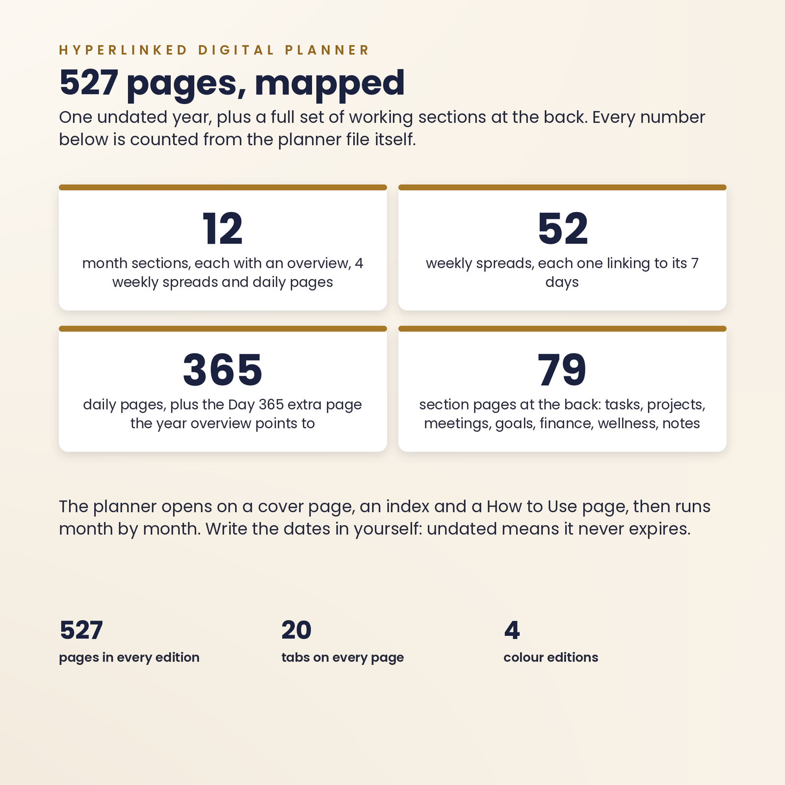 Hyperlinked Digital Planner for GoodNotes | 527 Pages, 4 Colorways, screenshot 2