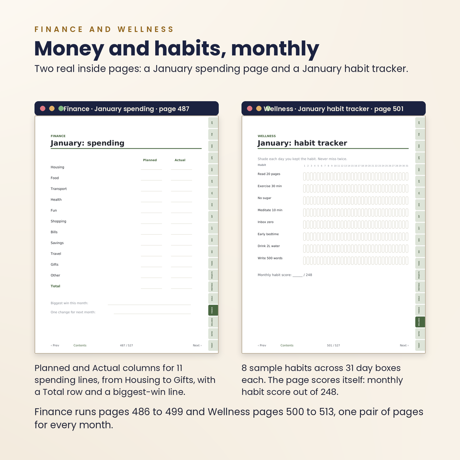 Hyperlinked Digital Planner for GoodNotes | 527 Pages, 4 Colorways, screenshot 7