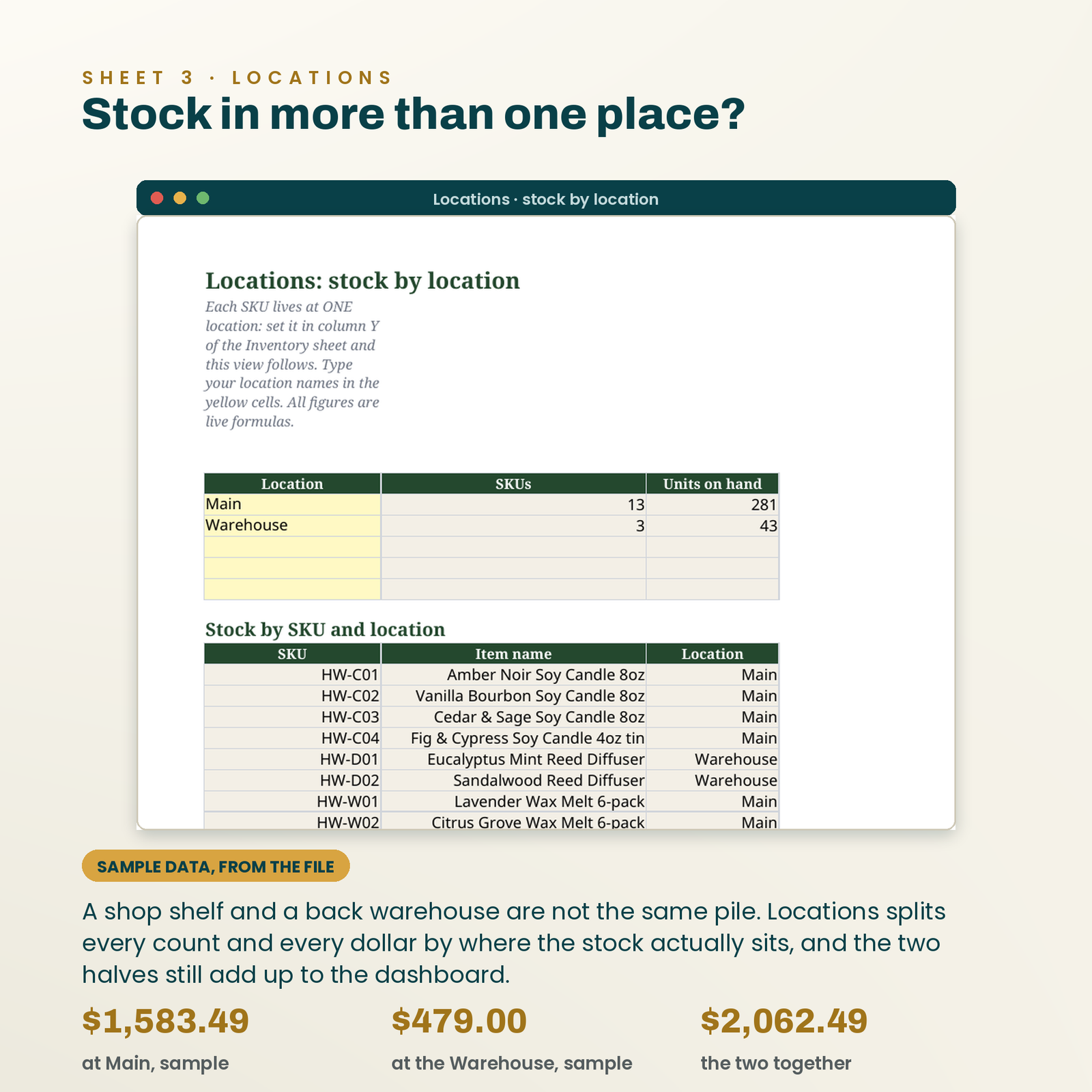 Small Business Inventory Tracker | 20-Sheet Excel System with Real Formulas, screenshot 6