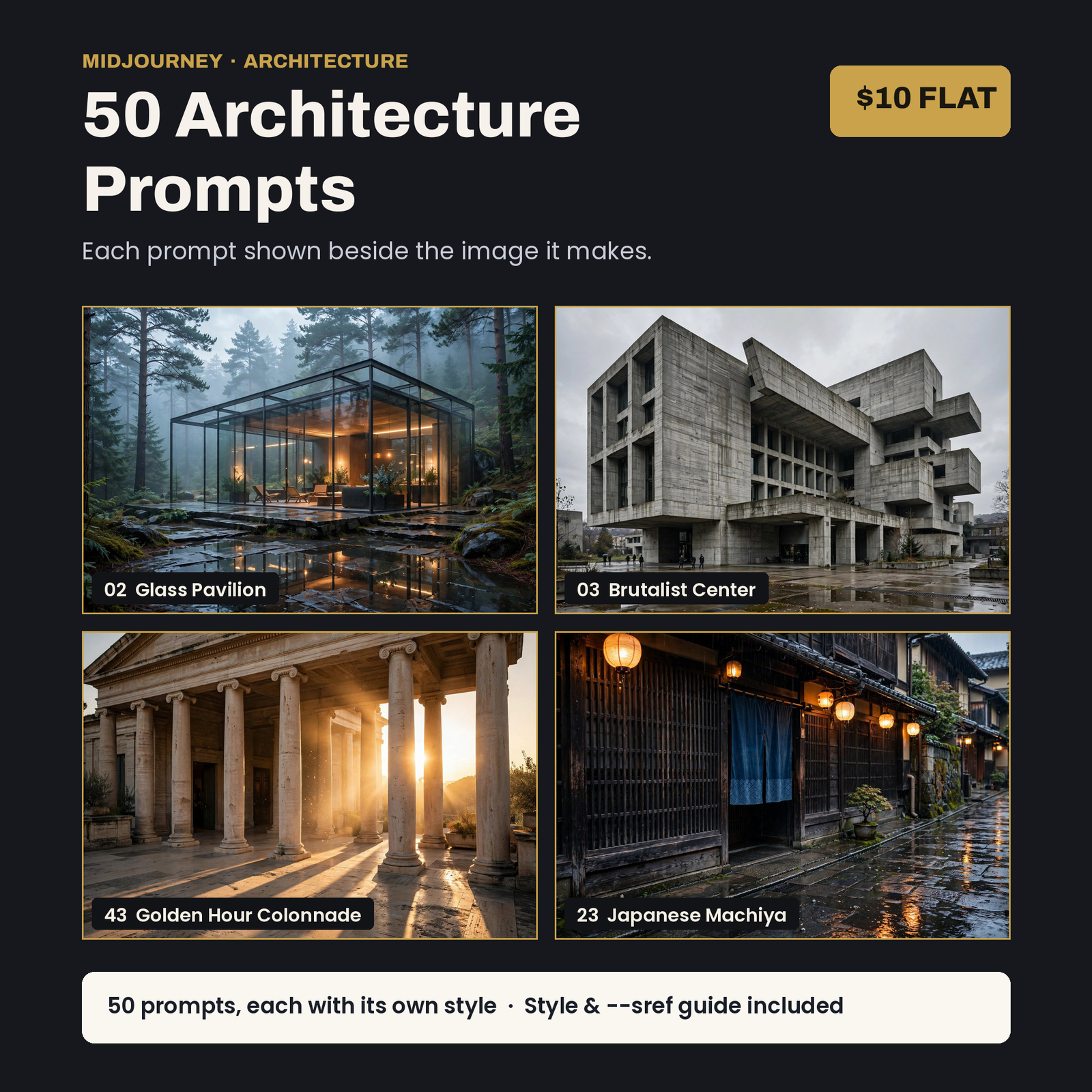 Midjourney Architecture Prompts | 50 Prompts, Each With Its Own Style
