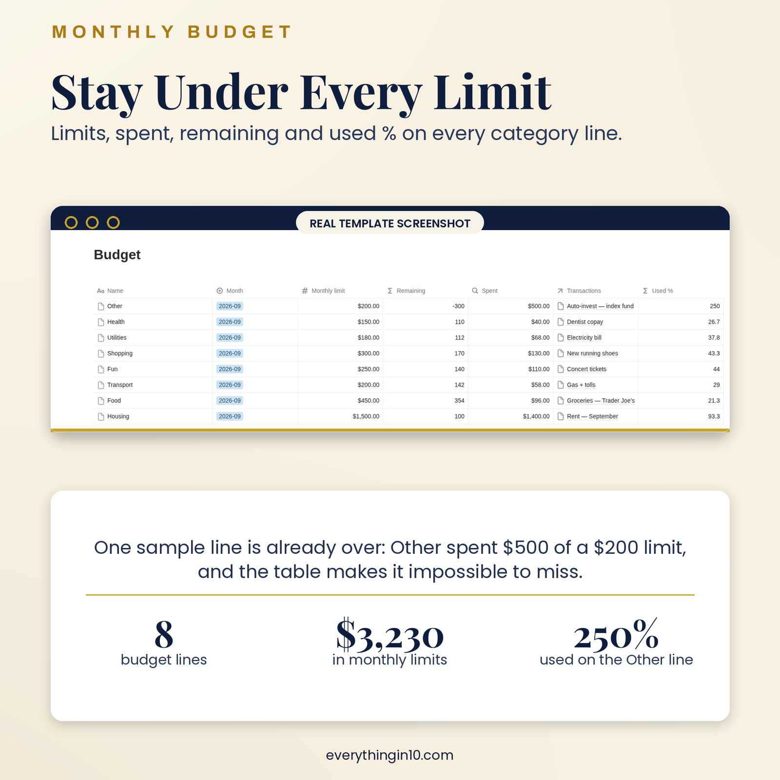 Money & Budget OS | Take Control of Every Dollar in Notion, screenshot 7