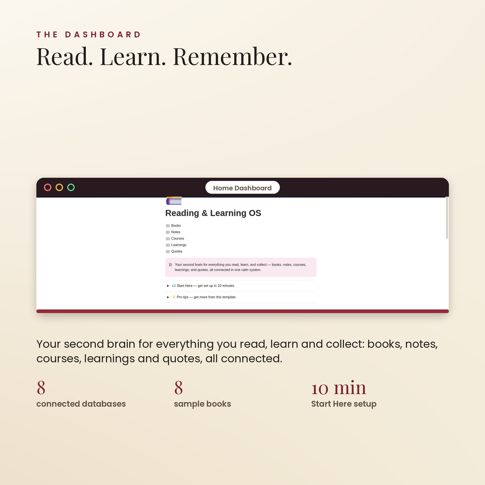 Reading & Learning OS | Your Personal Knowledge System in Notion, screenshot 2