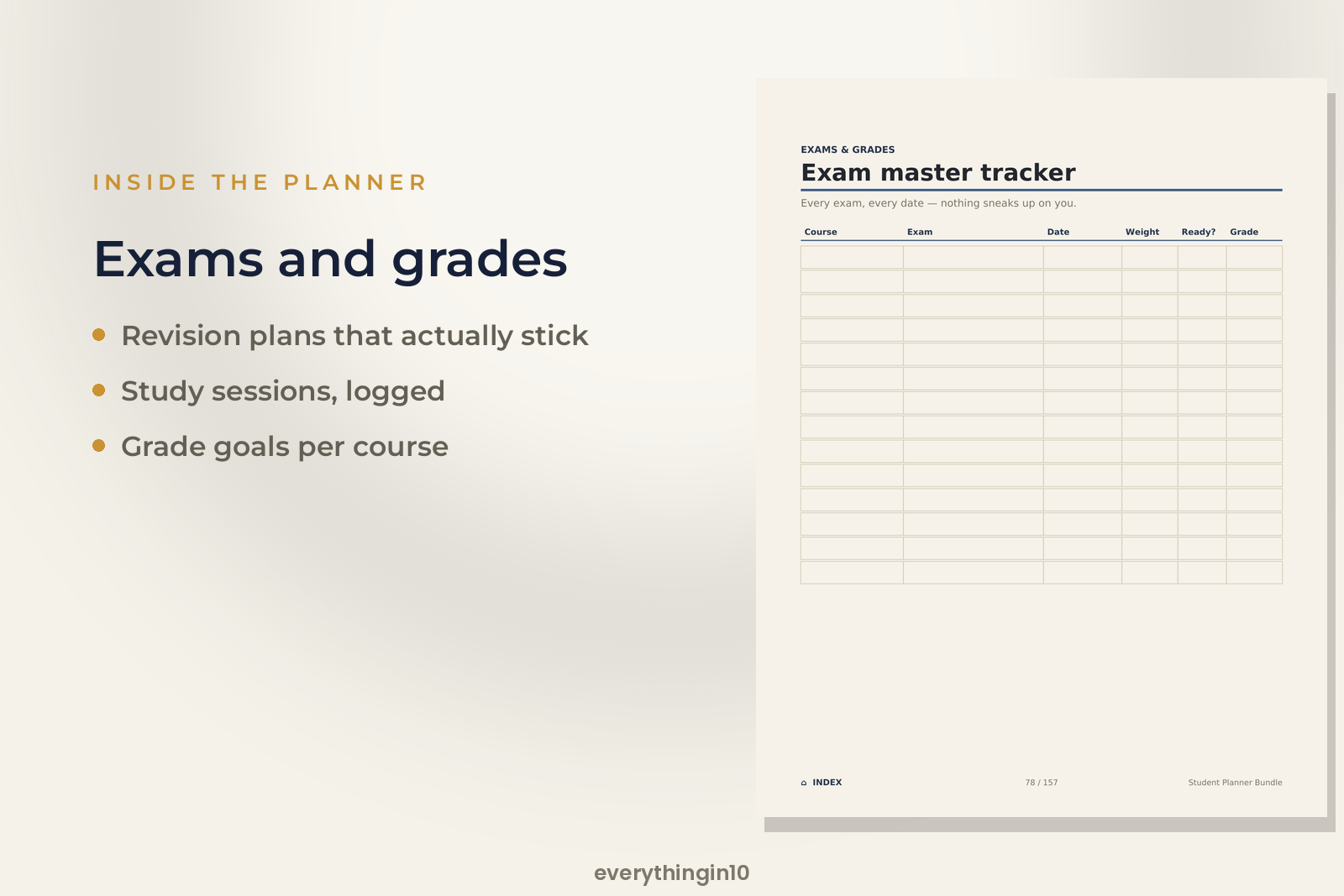 Student Planner Bundle | 157 Undated Hyperlinked Pages (US Letter + A4 + A5), screenshot 5