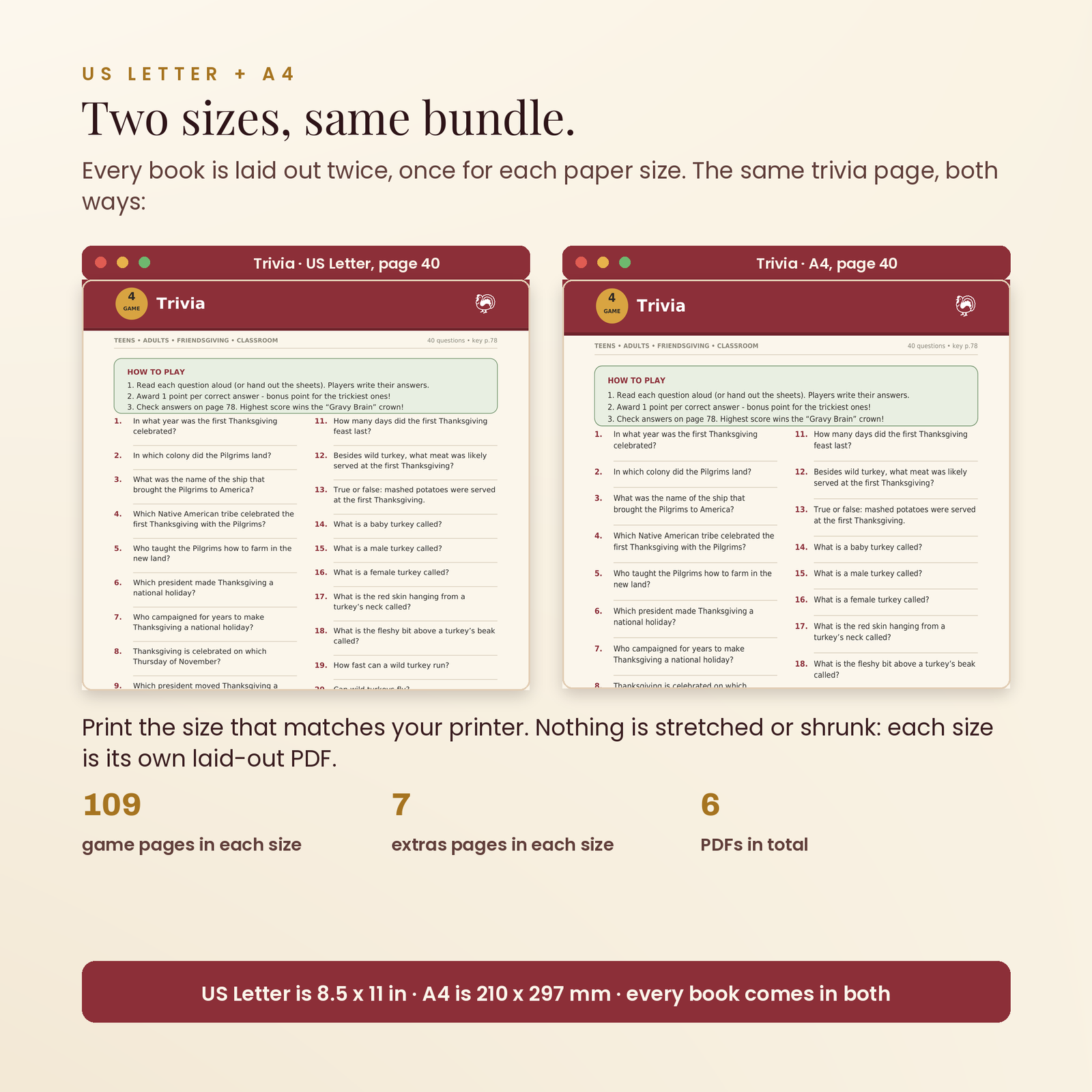 Thanksgiving Party Games Mega Bundle | 48 Printable Games (109 Pages, US Letter + A4), screenshot 13