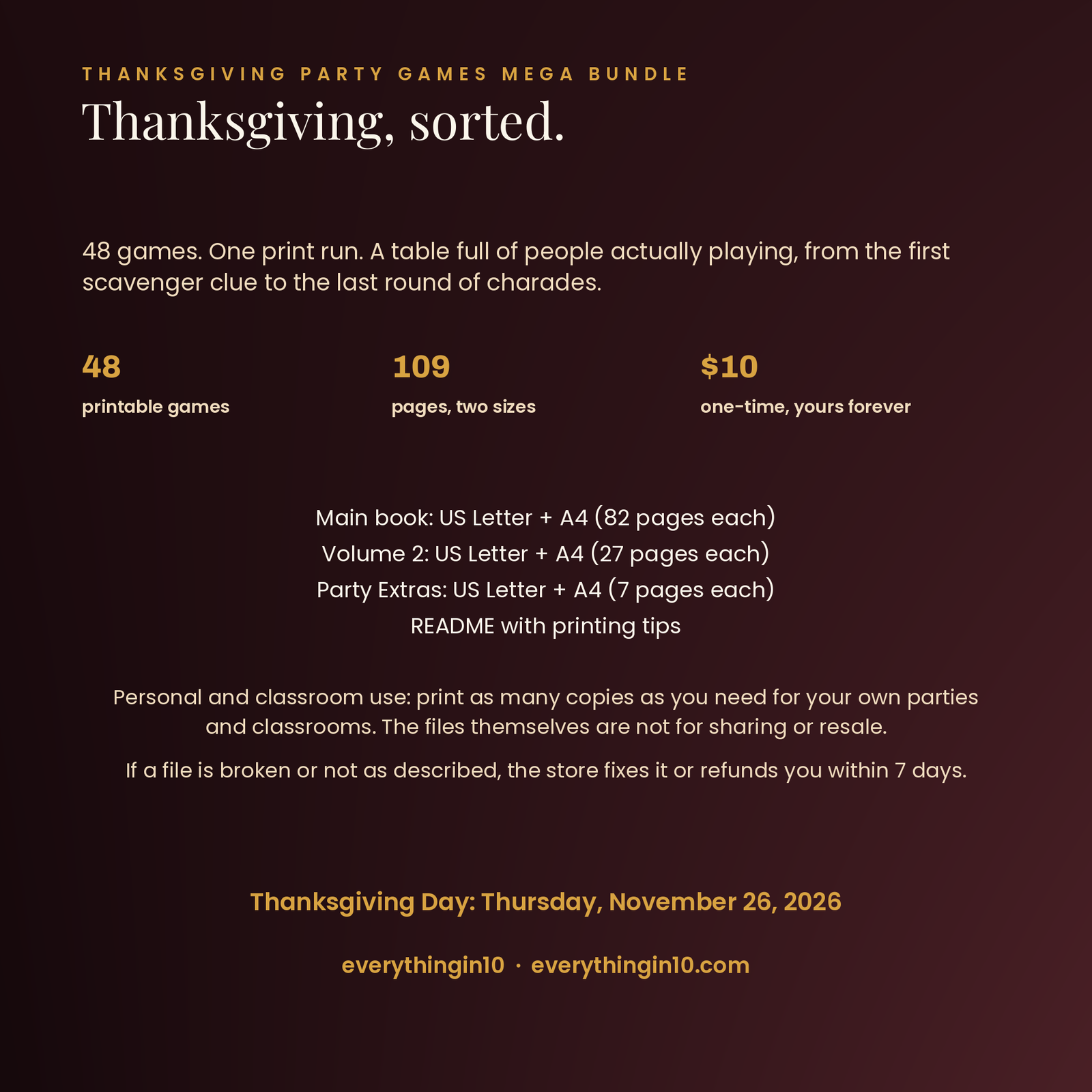 Thanksgiving Party Games Mega Bundle | 48 Printable Games (109 Pages, US Letter + A4), screenshot 14