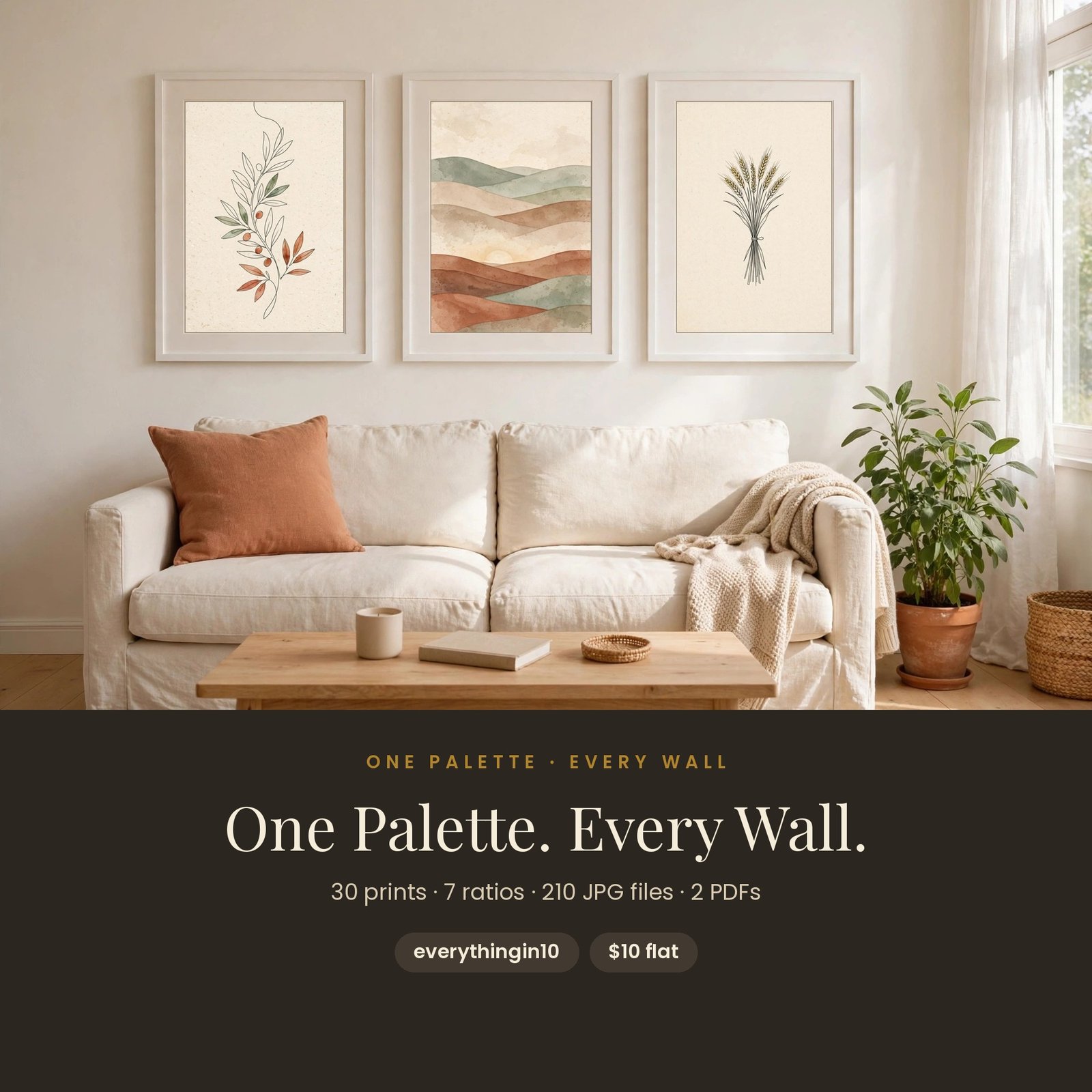 Warm Minimal Gallery Wall Set | 30 Printable Prints, 7 Ratios, 300 DPI, screenshot 13
