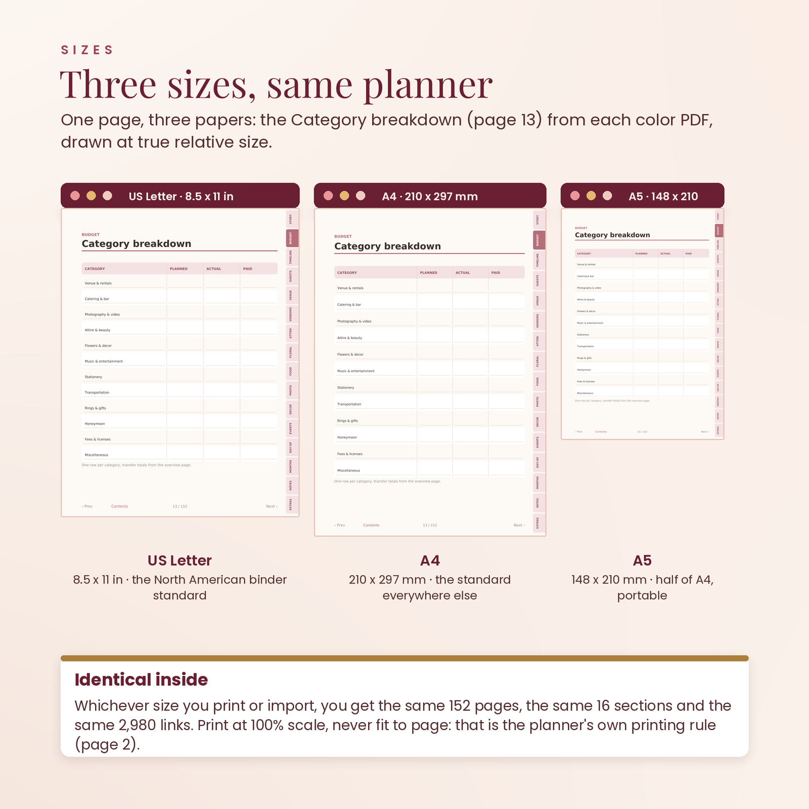 The Wedding Planner Bundle | 152-Page Hyperlinked Printable Wedding Planner, screenshot 10