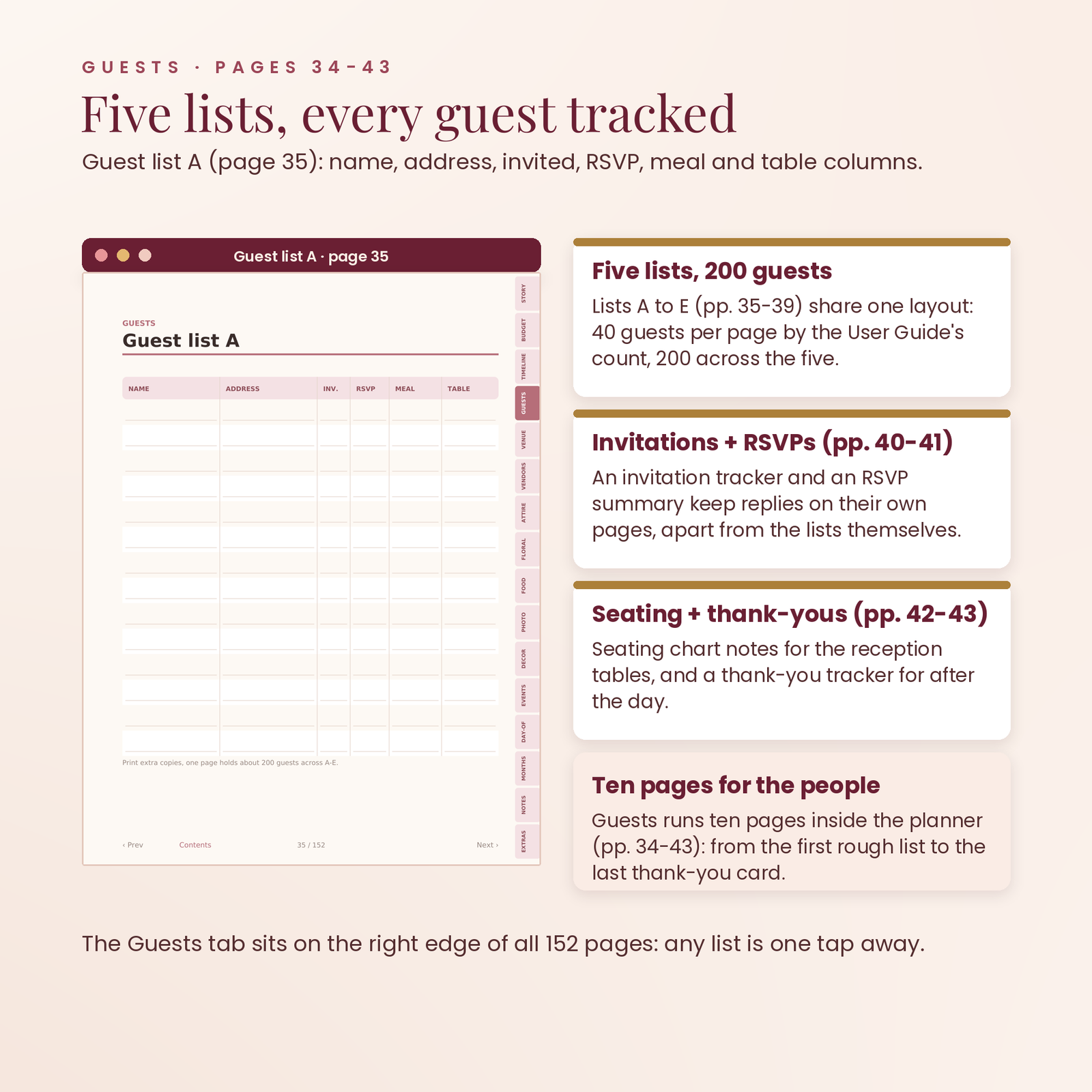 The Wedding Planner Bundle | 152-Page Hyperlinked Printable Wedding Planner, screenshot 6