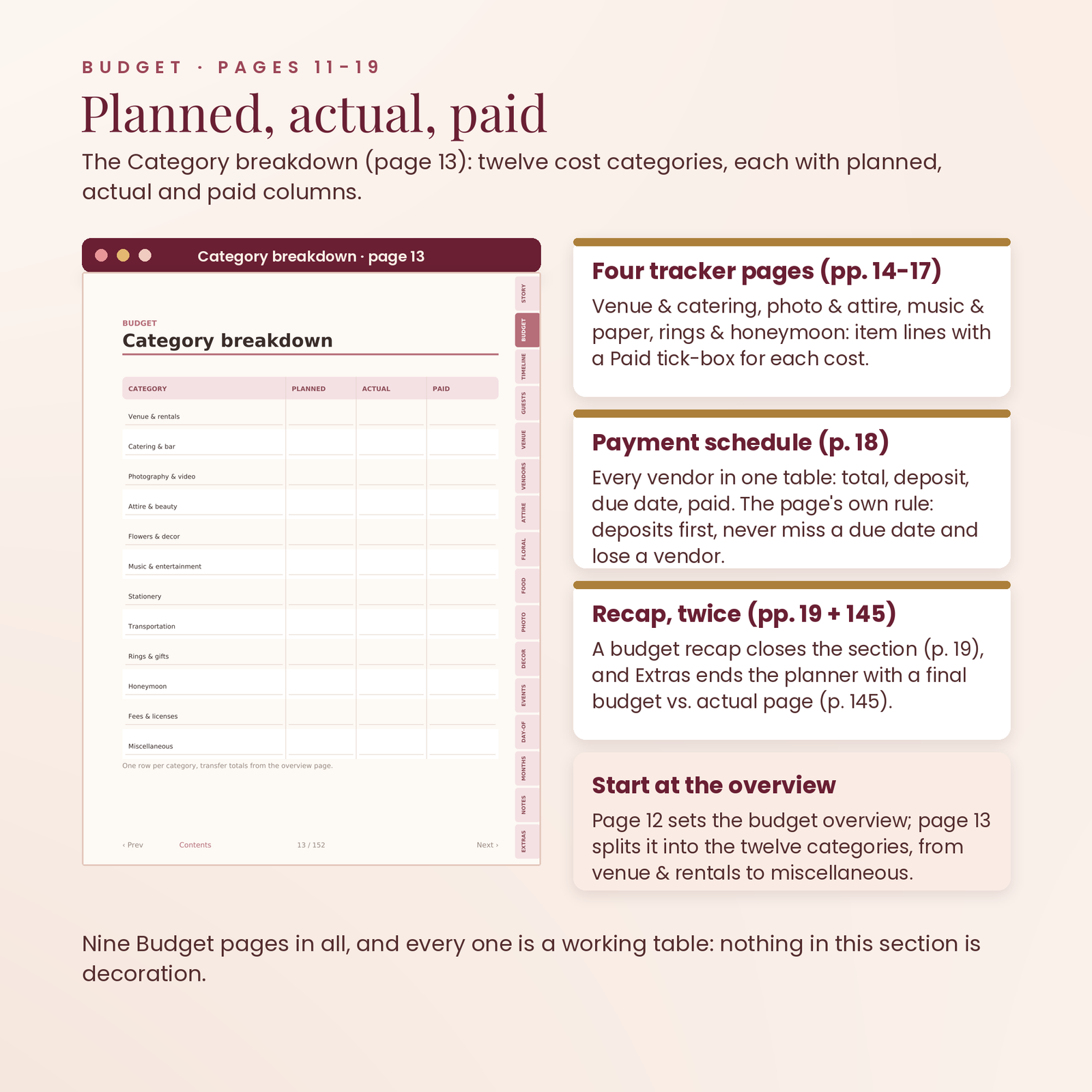 The Wedding Planner Bundle | 152-Page Hyperlinked Printable Wedding Planner, screenshot 5