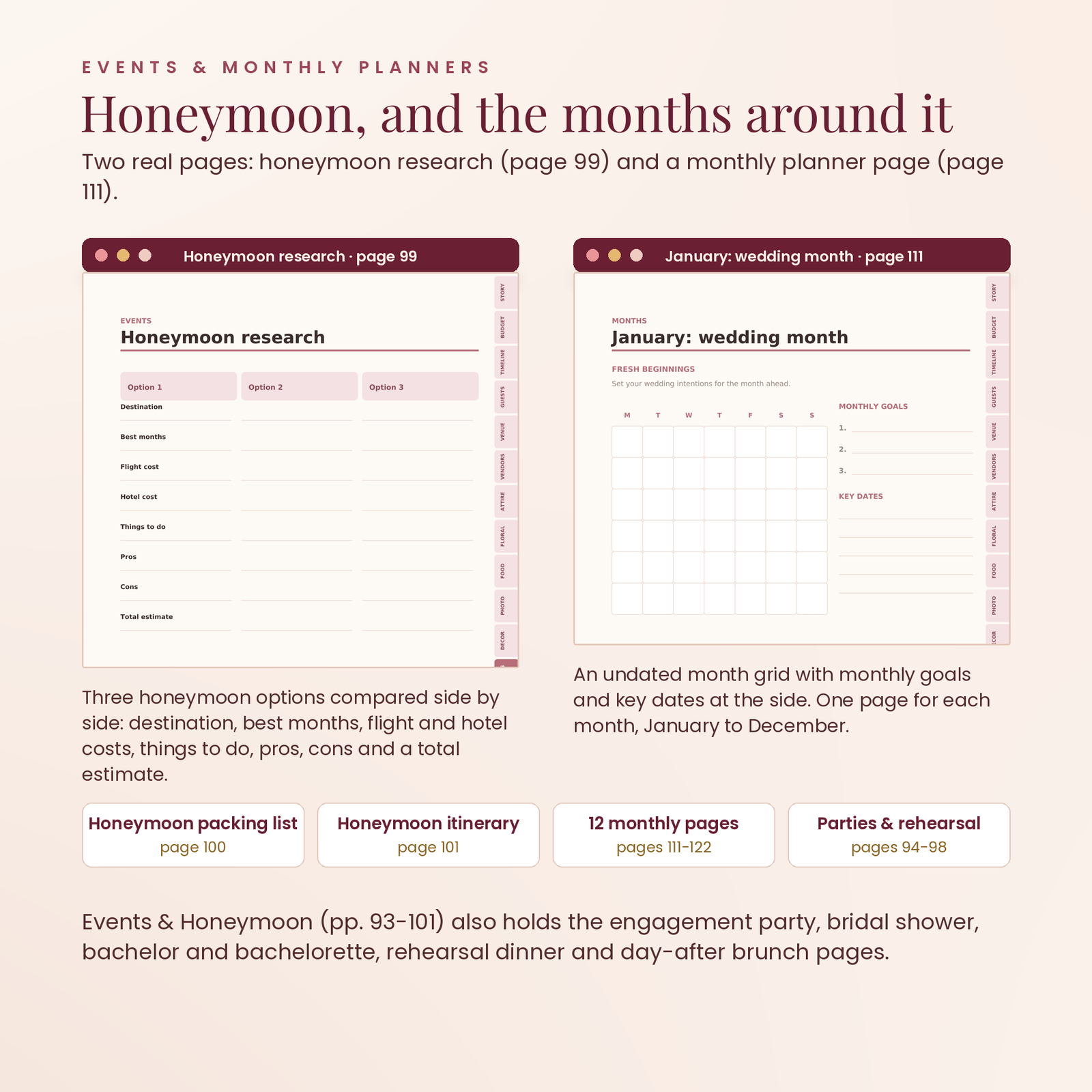 The Wedding Planner Bundle | 152-Page Hyperlinked Printable Wedding Planner, screenshot 9