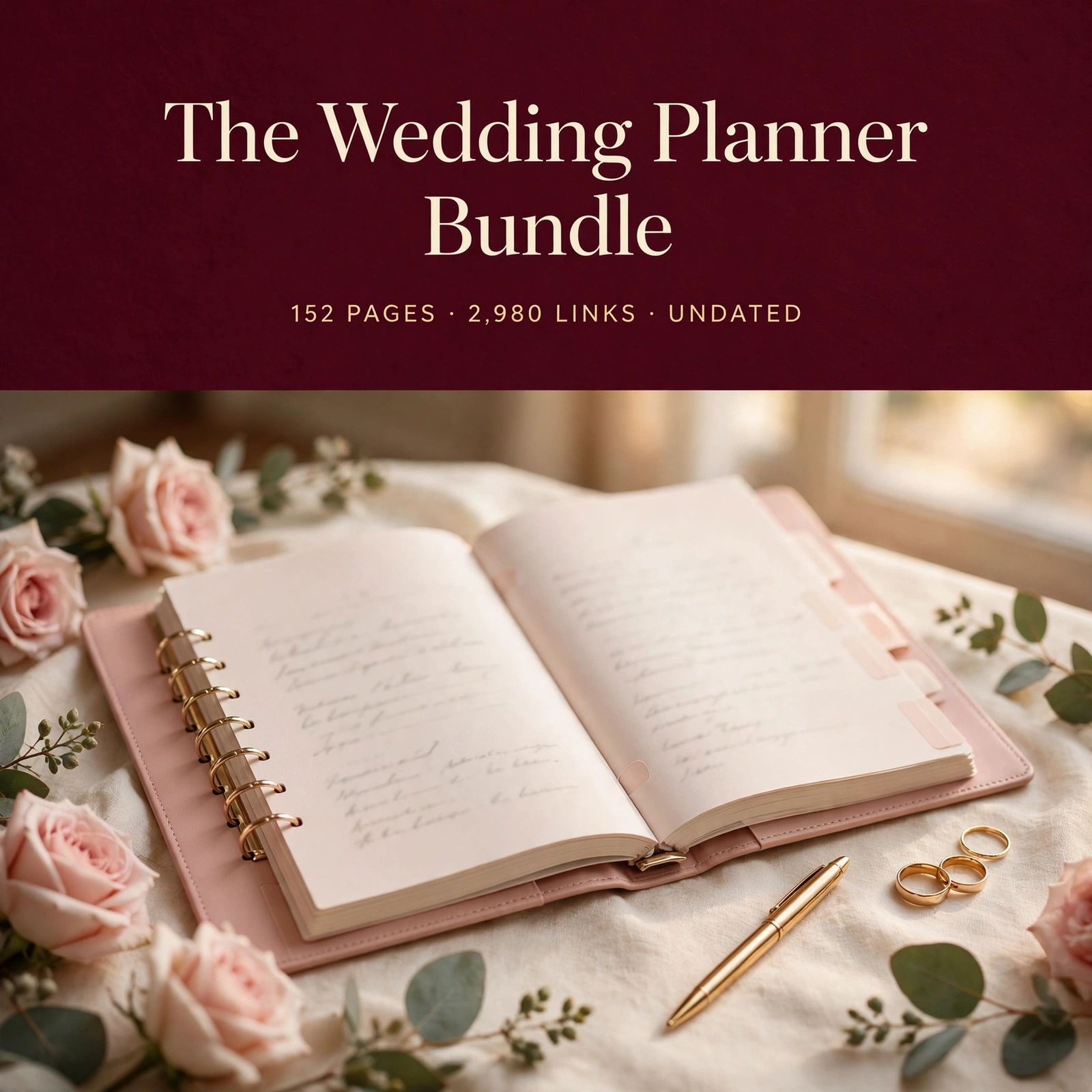 The Wedding Planner Bundle | 152-Page Hyperlinked Printable Wedding Planner