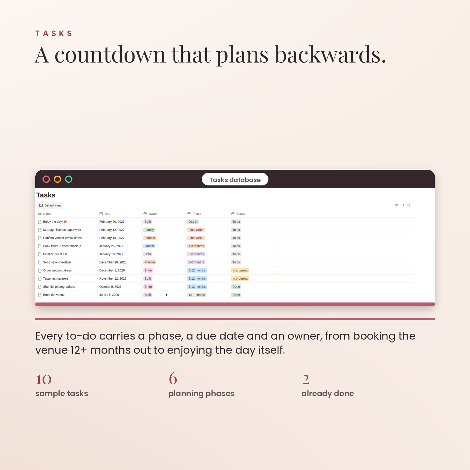 Wedding Planner OS | Plan Your Dream Wedding in Notion, screenshot 3
